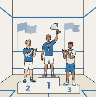 Illustration du podium des Championnats Romands de squash