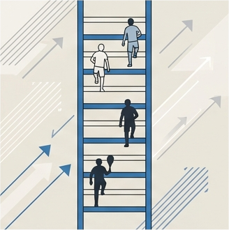 Illustration du système de ladder en squash