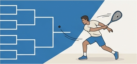 Illustration d'un tournoi de squash en club